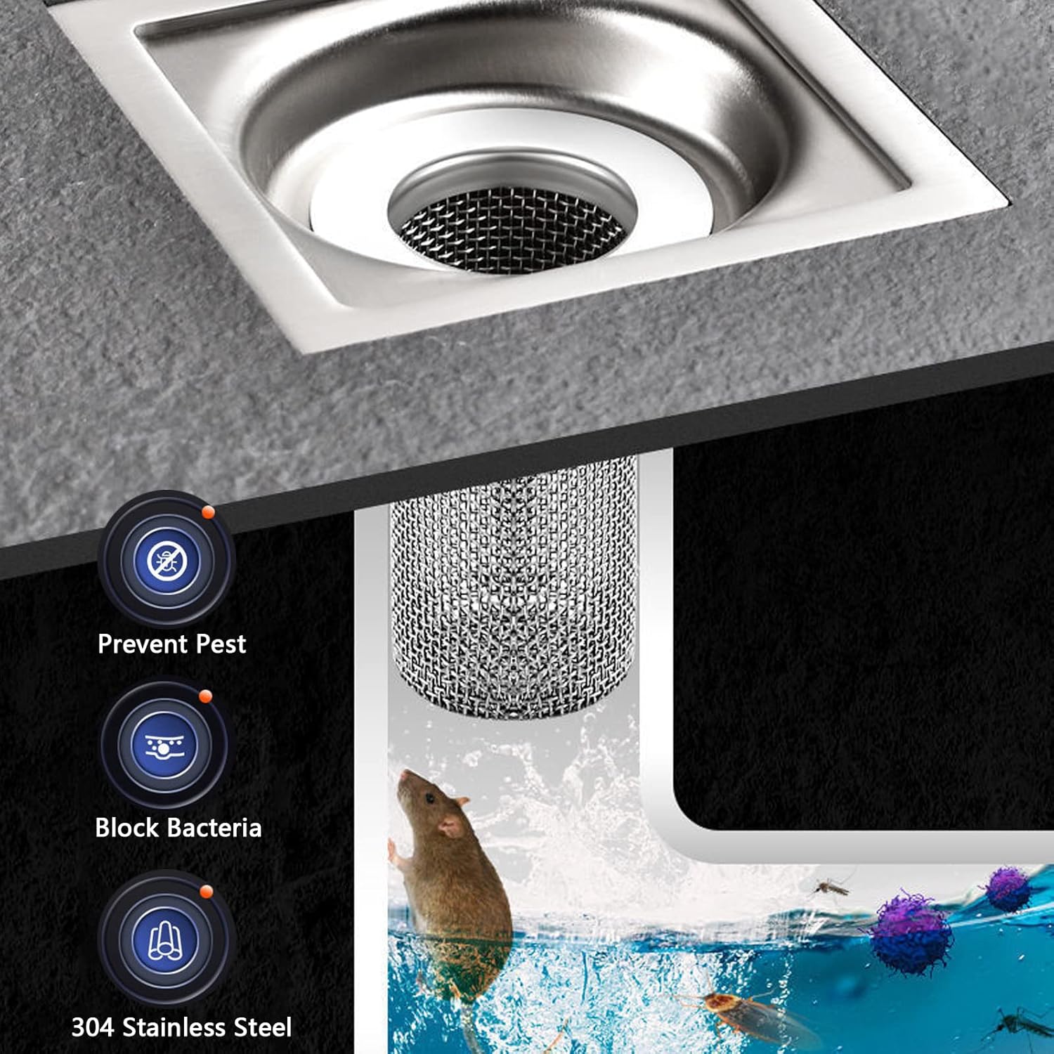 Tapón Filtro de Drenaje para Baño 🧼 + Envío Gratis