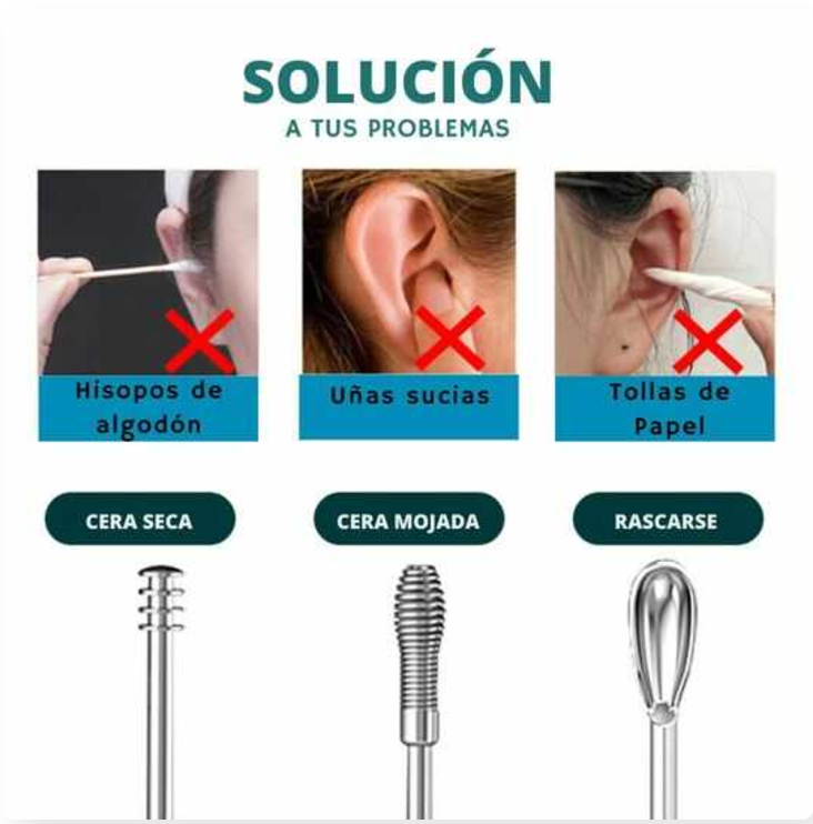 Kit Limpiador de Oídos Profesional - Con Estuche Portátil