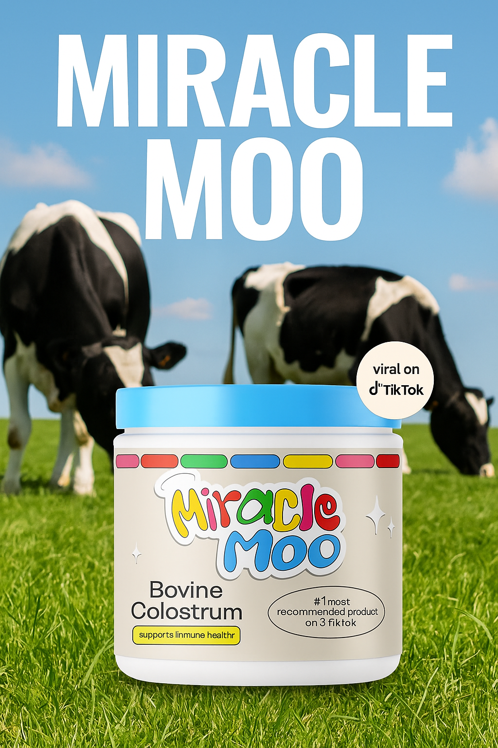🥛 MIRACLE MOO ™   – Suplemento Natural de Calostro Bovino + Envío Gratis