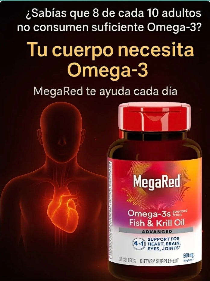 🩸 MegaRed Omega 3 – Cuida tu corazón todos los días ❤️