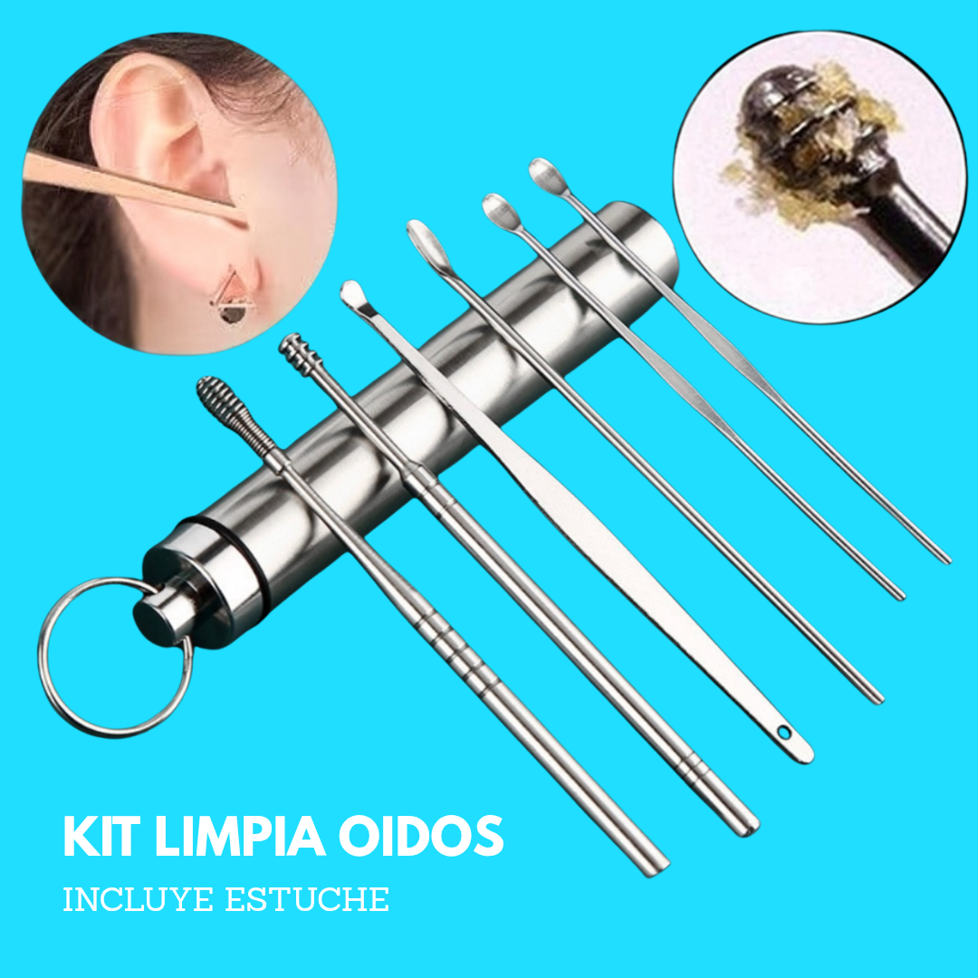 Kit Limpiador de Oídos Profesional - Con Estuche Portátil