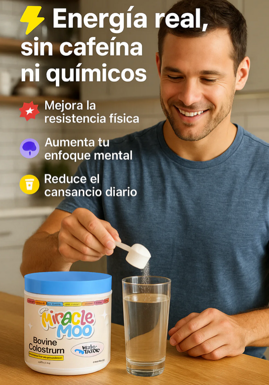 🥛 MIRACLE MOO ™   – Suplemento Natural de Calostro Bovino + Envío Gratis