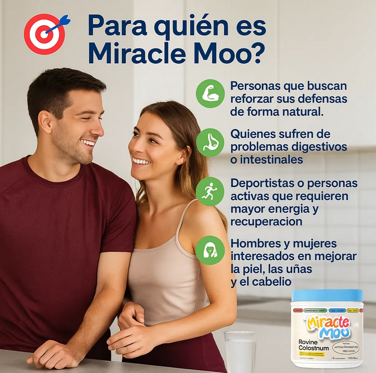 🥛 MIRACLE MOO ™   – Suplemento Natural de Calostro Bovino + Envío Gratis